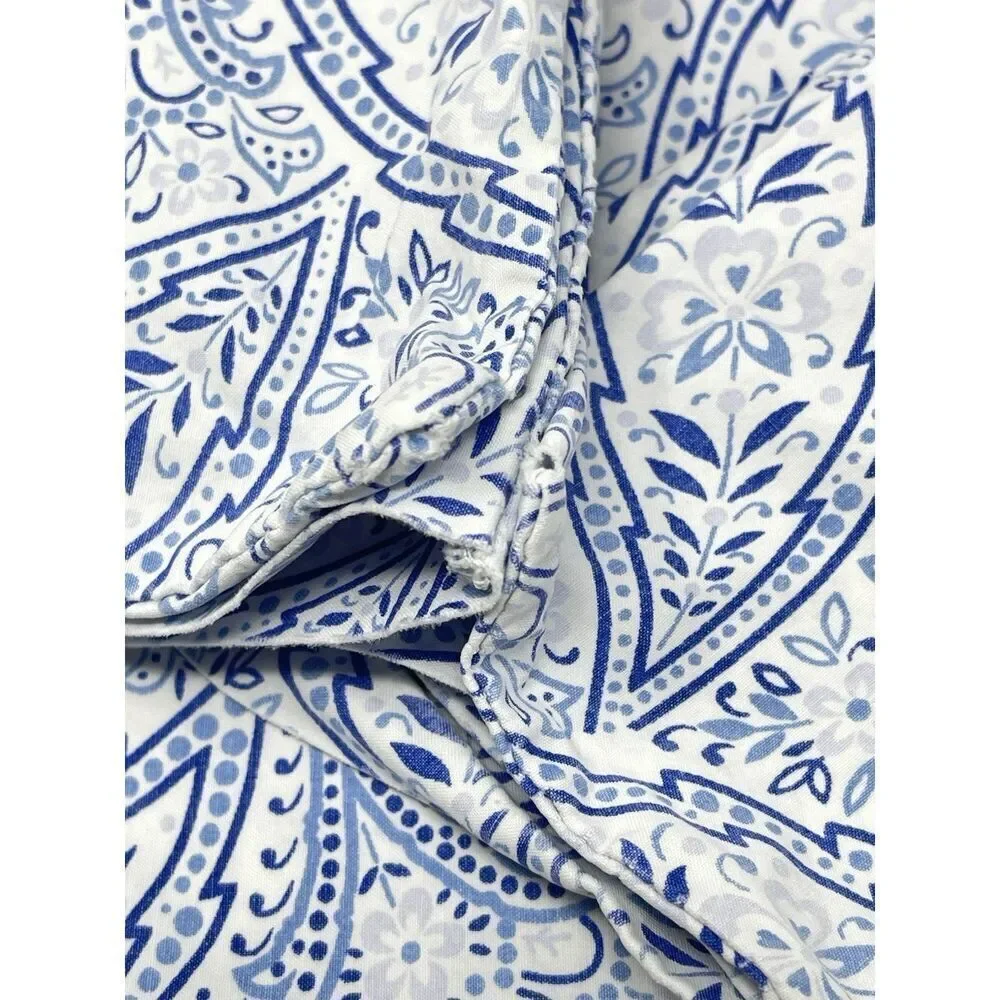 1 Ralph Lauren Blue White Paisley Floral Single Standard Pillowcase Cotton
